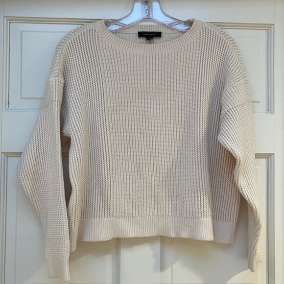 Ann Taylor Cream Colored Cotton Blend Crewneck sweater size S - Picture 1 of 6